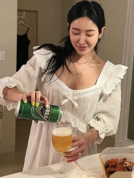 

Ele Long Princ Sle Spwear женская Dr Sweet Court Faion весна осень зима повседневная удобная ночная рубашка