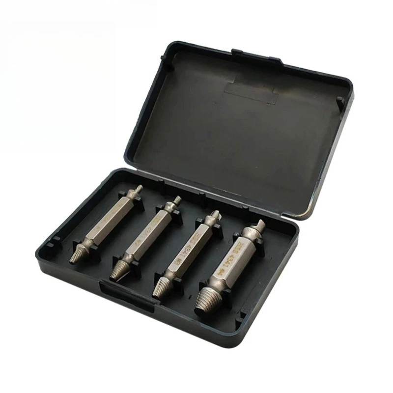 4pcs/set Damaged Screw Extractor Set HSS Drill Bit Stripped Broken Remover Easily Quickly Take Out Kit Demolition Power Tools