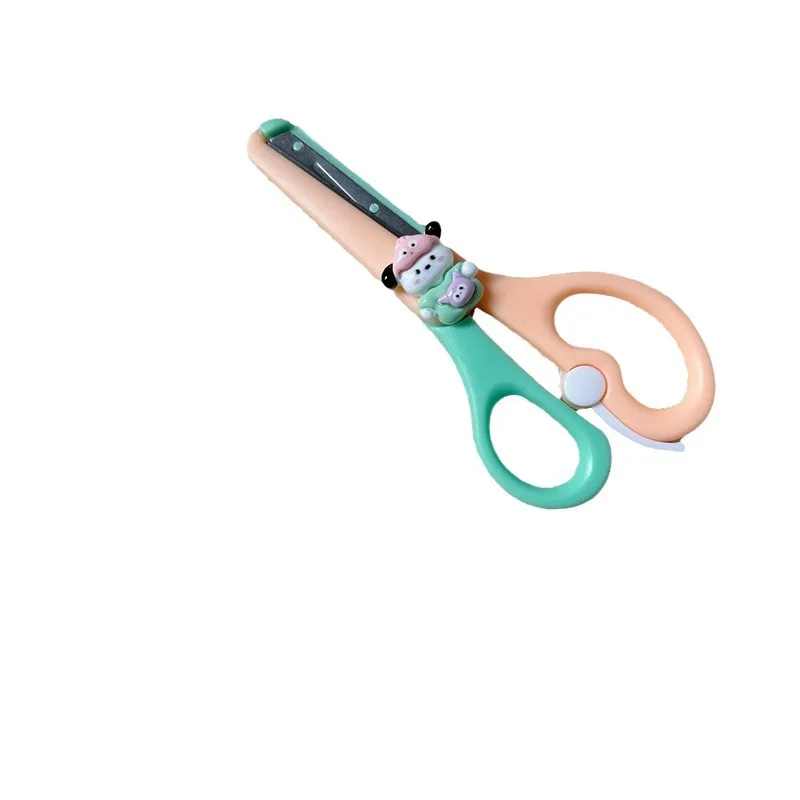 Cartoon Mini Scissors Student Office Hand Account Paper Scissors Safety Plastic Hemming DIY Hand Scissors