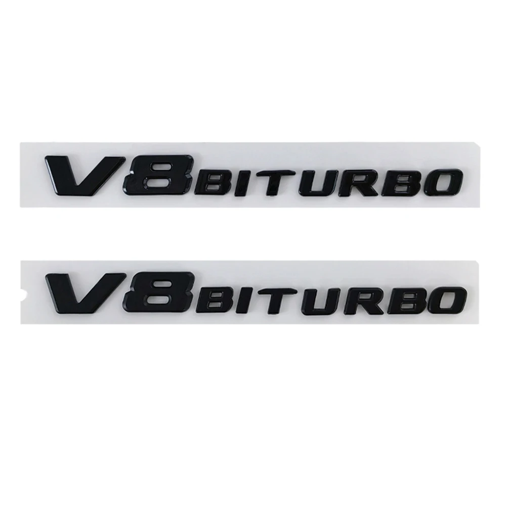 Mercedes Stickers Trunk Fender V8 Biturbo Emblem Matt Bright Black For Benz AMG w447 w205 w169 A B C E S G Class Car Accessories