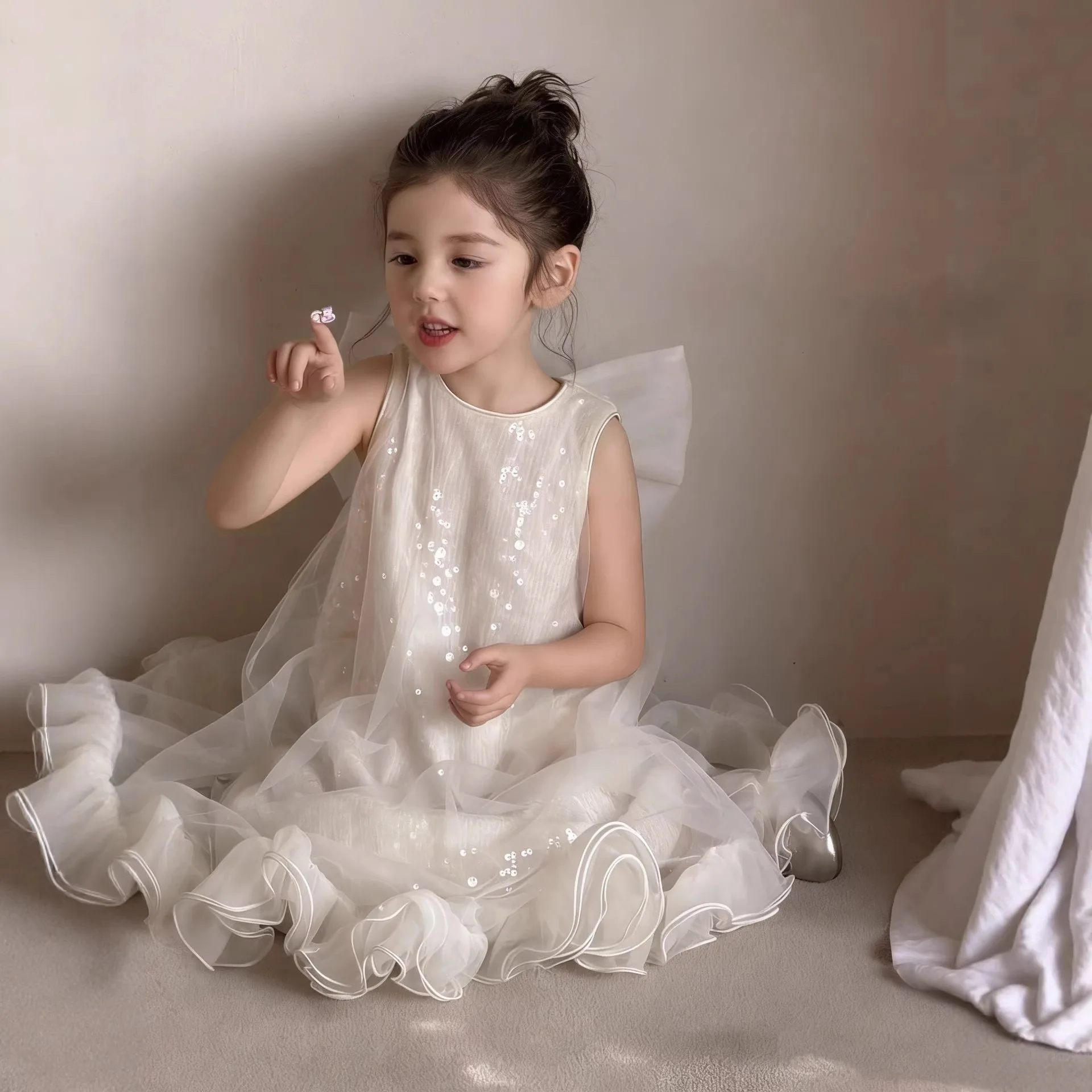 Girls' Mesh Princess Skirt 2026 Summer New Children's Puffy Gauze Skirt Little Girl's Birthday Dress Skirt Children's Clothing