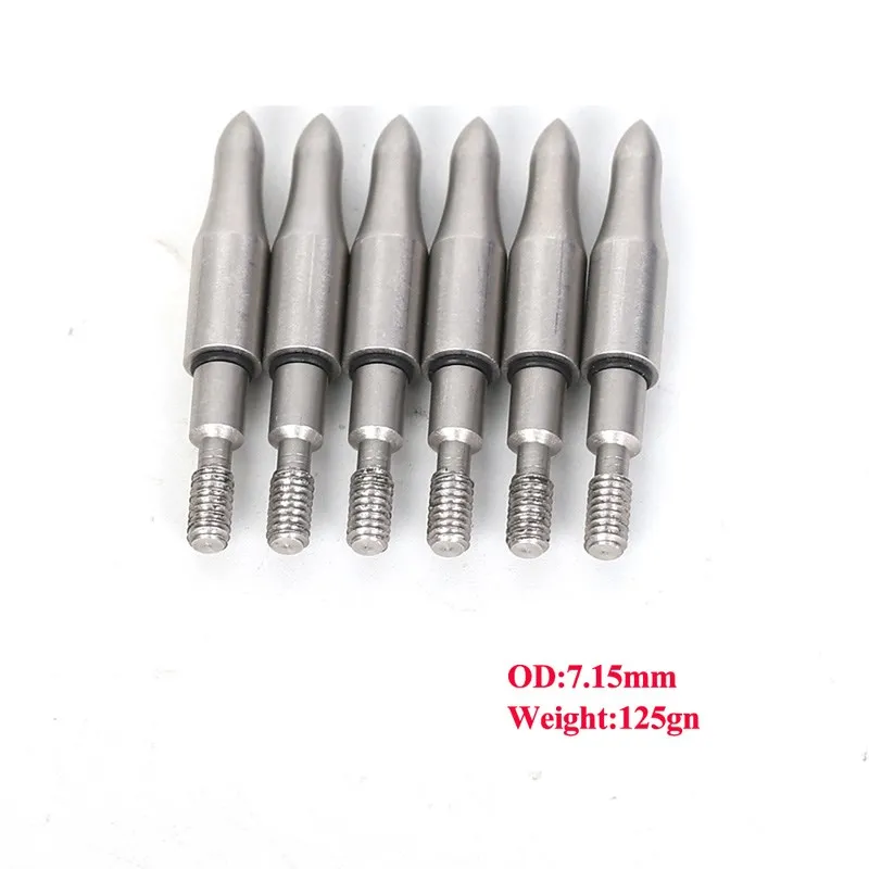 Archery Broadheads Field Points Practice Arrowhead Tips, Sharp Head Round Head, 6PCs, 100 Grain, 125 Grain, 8-32