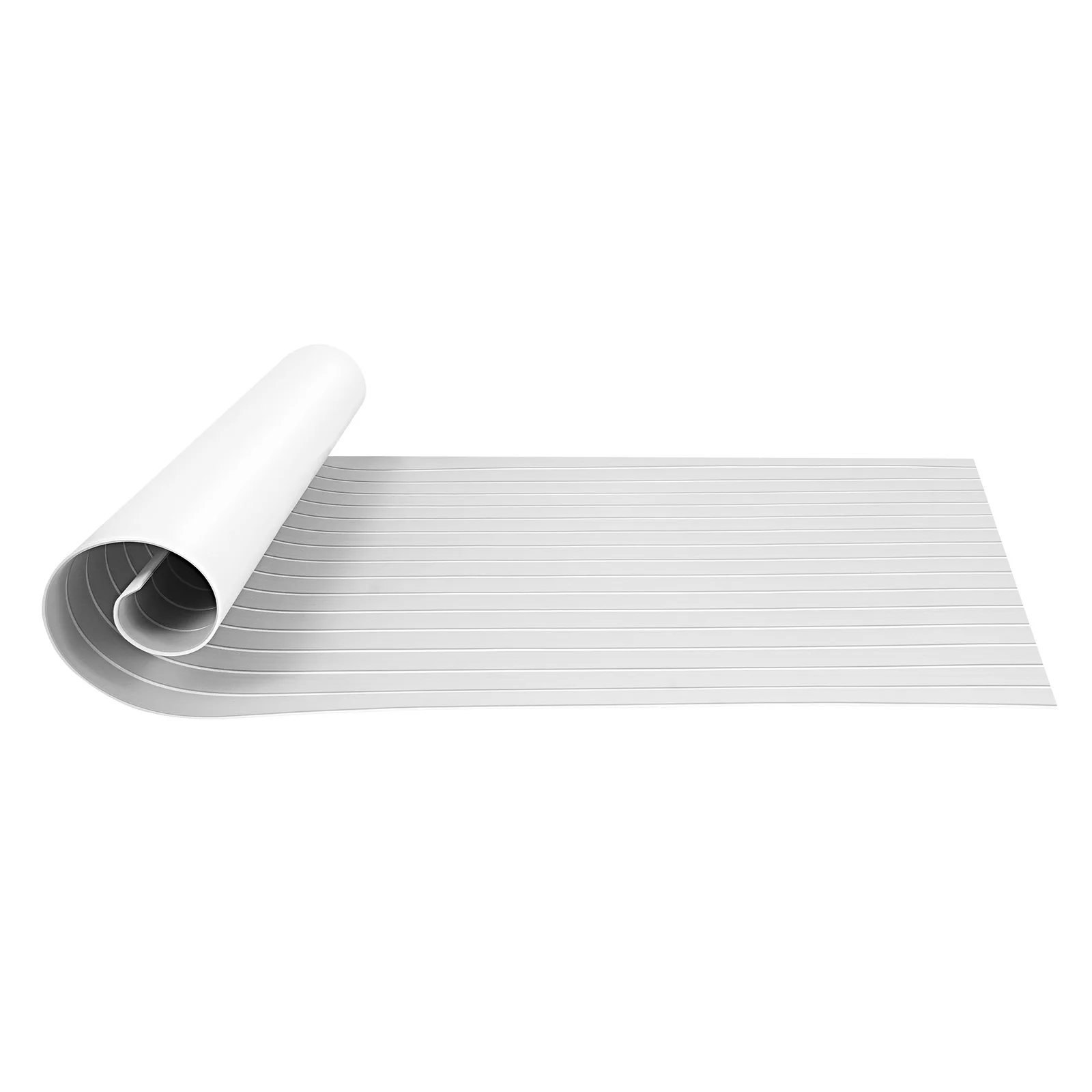 

Self-Adhesive Floor Mat, Non-slip, Light Grey and White Color, 6mm Thickness EVA Teak Decking Cushion for RVs Boat 240 X 90cm