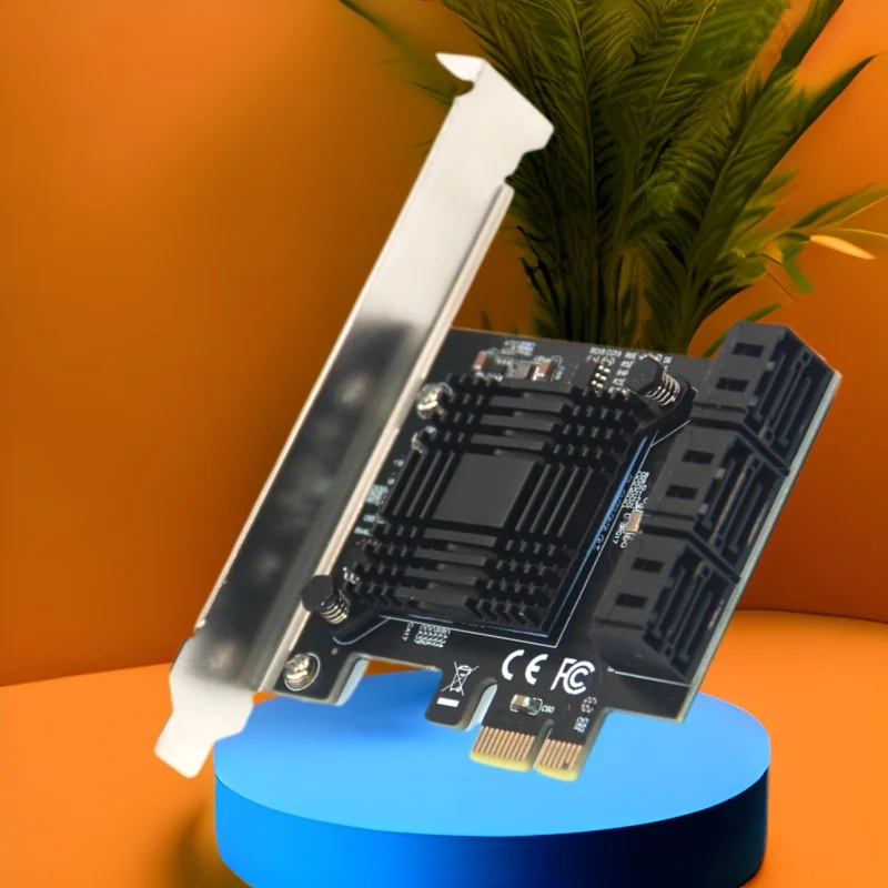 NEW Sata Expansion Server Pcie Sata Expansion Card PCI-E X1 6 Ports SATA3.0 with Heatsink Sata Pcie Controller for SATA3 HDD SSD