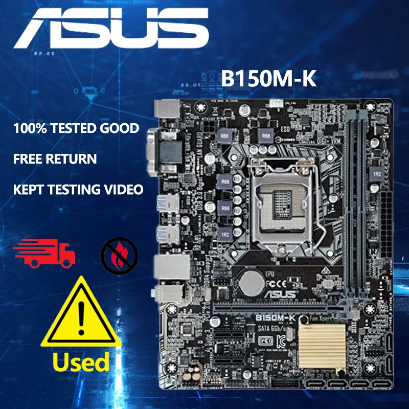 

Материнская плата Asus B150M-K для настольных ПК B150 с разъемом LGA 1151 i7 i5 i3 DDR3 32G SATA3 Micro-ATX