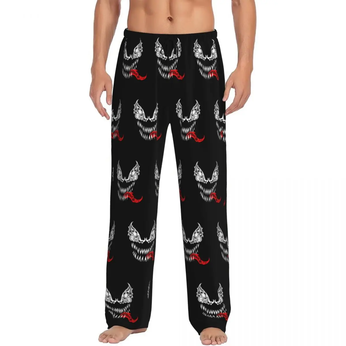 

Custom Venom Pajama Pants Sleepwear Men Elastic Waistband Aggressive Sleep Lounge Bottoms with Pockets