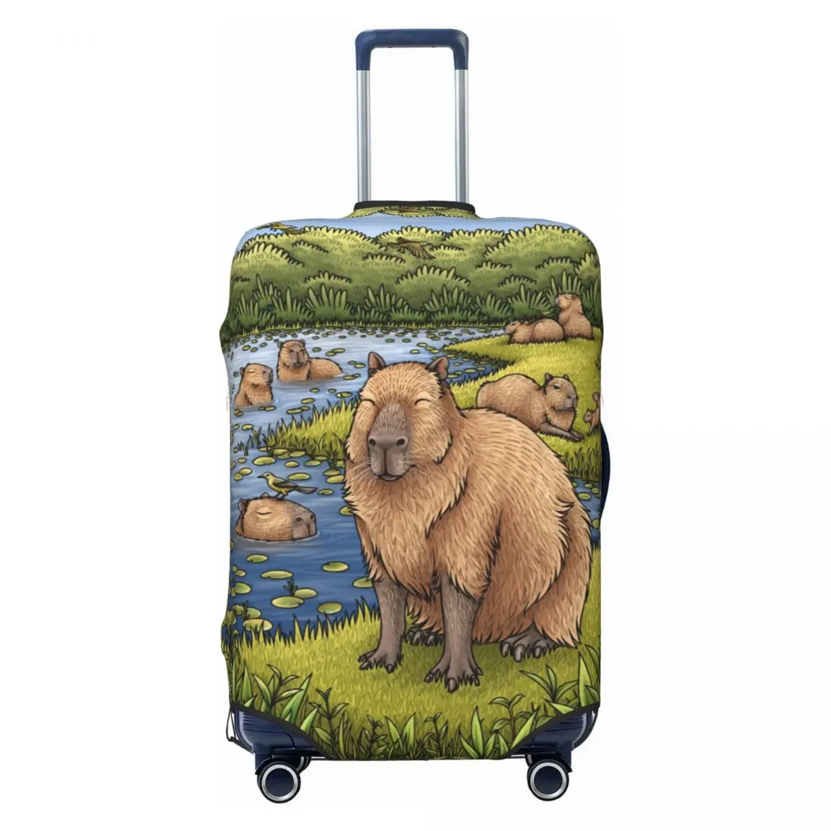 Custom Cute Animal Capybara Luggage Cover Protector Fashion Travel Suitcase Protective Cover for 18-32 Inch