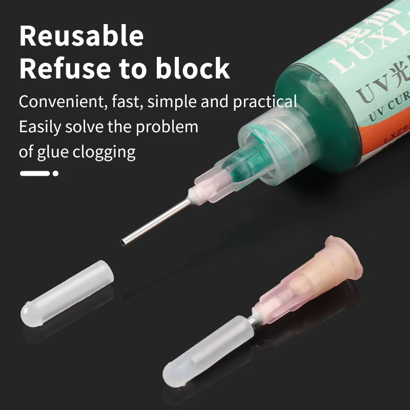 LUXIANZI 10/50/100pcs Special Silicone Plug Use For Phone Maintenance Dispensing Syringe Needle Prevent Glue From Solidifying