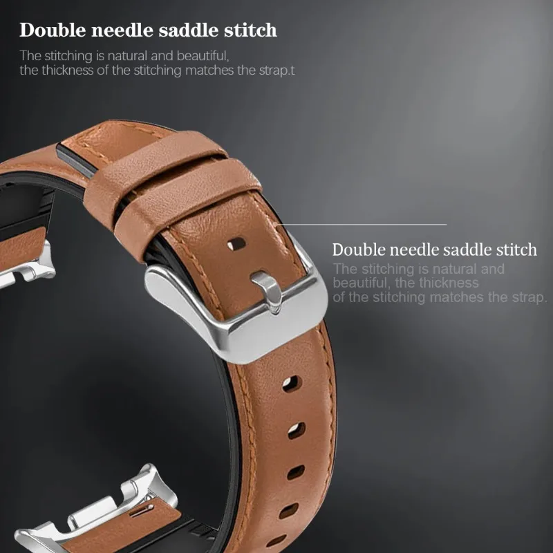 Correa de cuero para Samsung galaxy watch 8 40 44mm /8 classic 46mm banda deportiva para galaxy ultra 2025/7 47mm pulsera de estilo empresarial