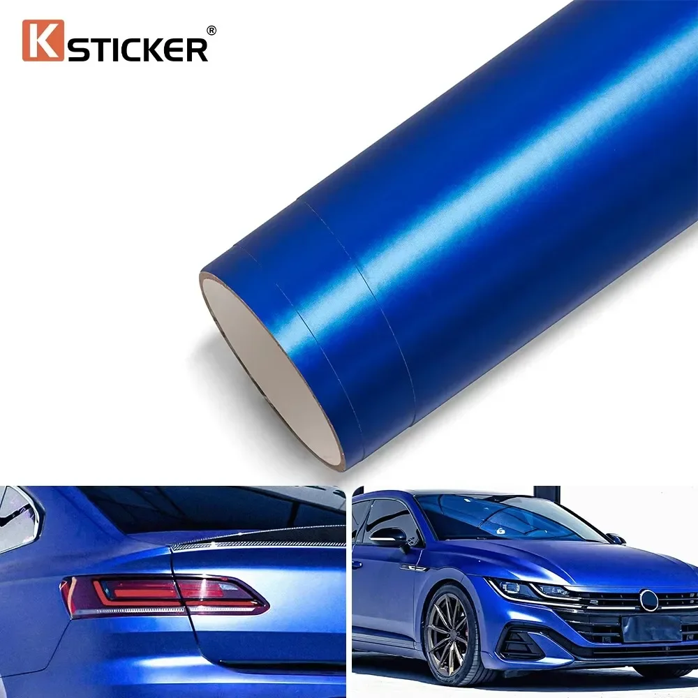 Matte Satin Deep Blue Wrap Car Vinyl Decal Plating Films Truck Body Wrapping Sticker Auto Accessories Modification DIY Decor