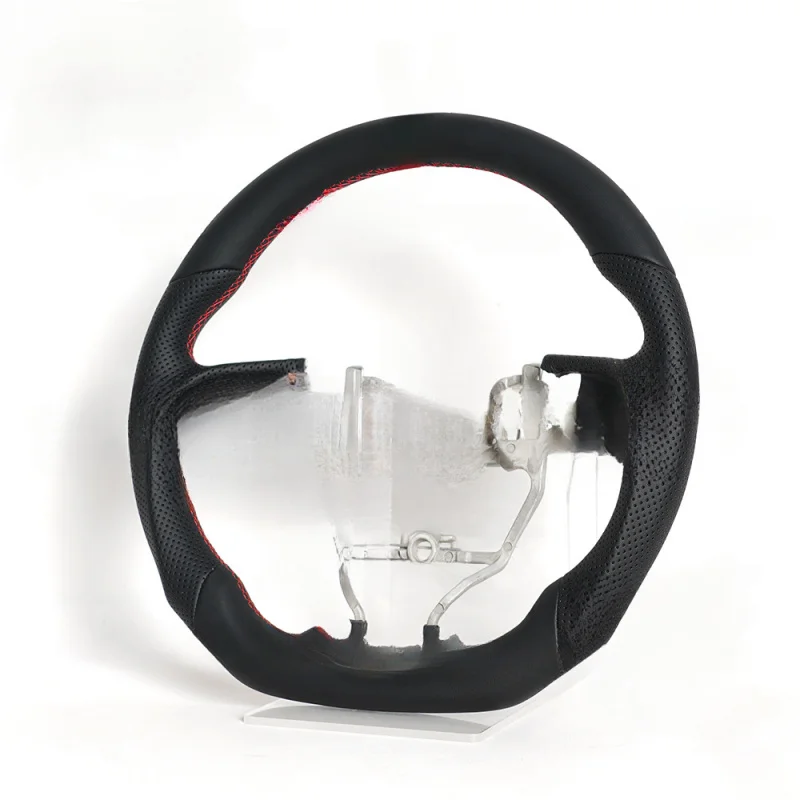 For Toyota Camry 2018-2022 Full Leather Steering Wheel with Red Positioning Line