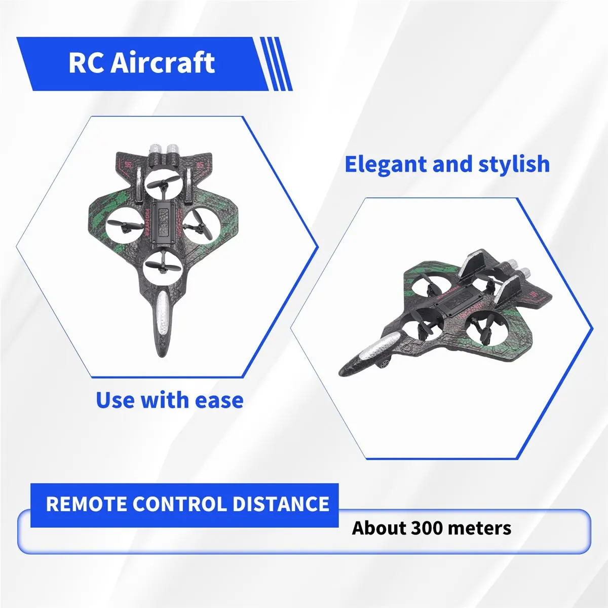 feelfeel RC Plane 2.4G Remote Control Aircraft Six EPP Foam with LED Indoor and Outdoor Simple Flying Toy Kids Gift Green