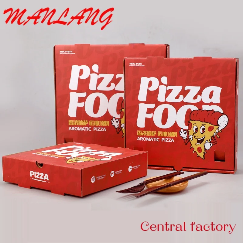 Custom  Eco-friendly Custom Logo Takeaway Food Delivery Pizza Paper Boxes Corrugated Cardboard 12 inch Large Pizza Packaging Box