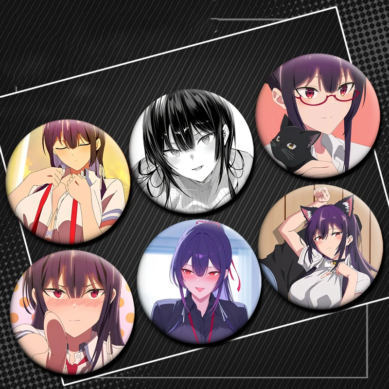 

Anime Haite Kudasai, Takamine-san Pins Cartoon Badge Role Play Handmade Tinplate Brooch on Backpack Clothes Decor Souvenir Gifts