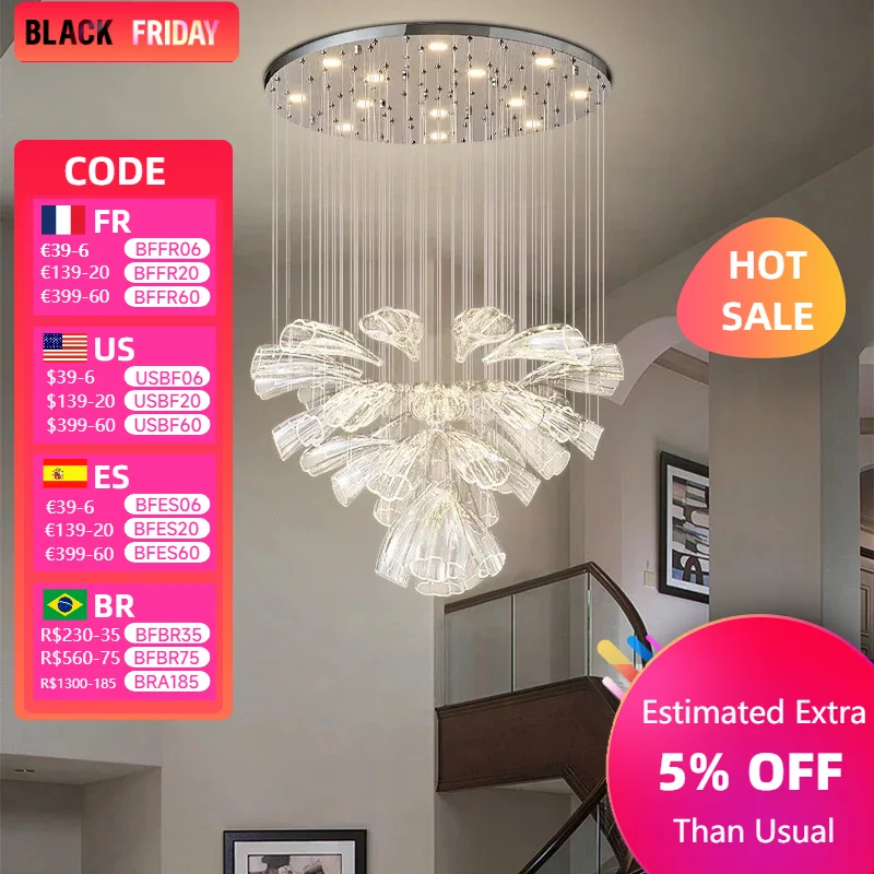 Italy Designer Creative Crystal Glass Pendant Lights Modern Dining Table Living Room Chandelier Lighting Bar Villa Hanging Lamps