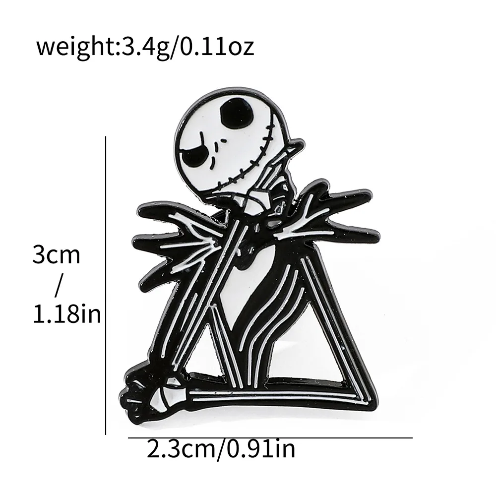 Disney The Nightmare Before Christmas Funny Enamel Brooch Kids Halloween Gift Cartoon Badge Anime Clothing Lapel Pin Accessories