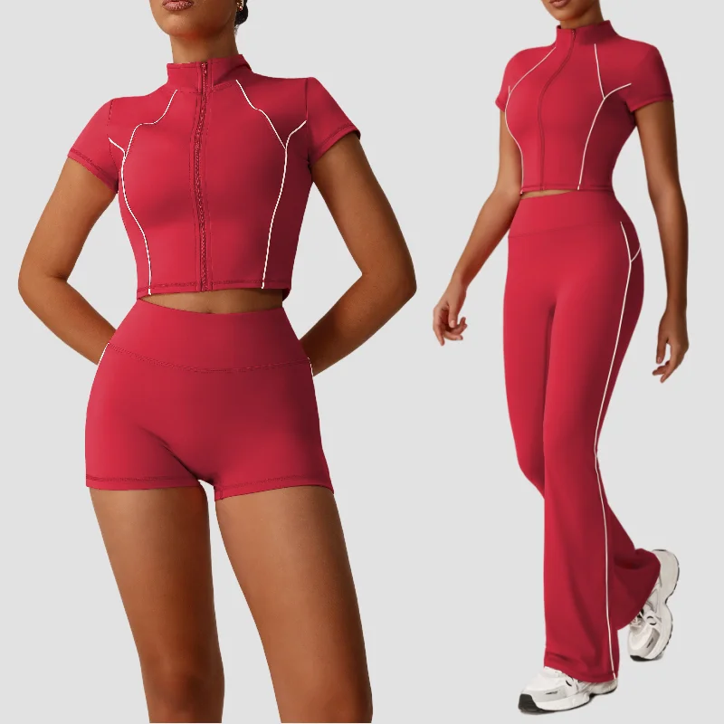 

Yoga Suit Sports Fitness Shaping Hip-lifting Naked Skinny Sports Shorts Coat 2 Pc Set Workout Clothing Gym Leggings Set Women