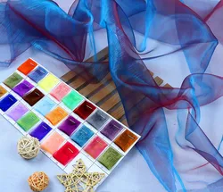 Double Color Shiny Iridescent Sheer Crystal Tulle Wedding Decoration Organza Fabric Birthday Event Home Party width150cm