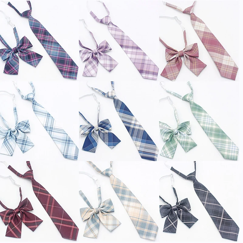 

Plaid Neck Tie Girls Japanese College Style Student Ties Suit Jk Uniform Bow Tie Necktie Men Women Sets School Accessories Gifts