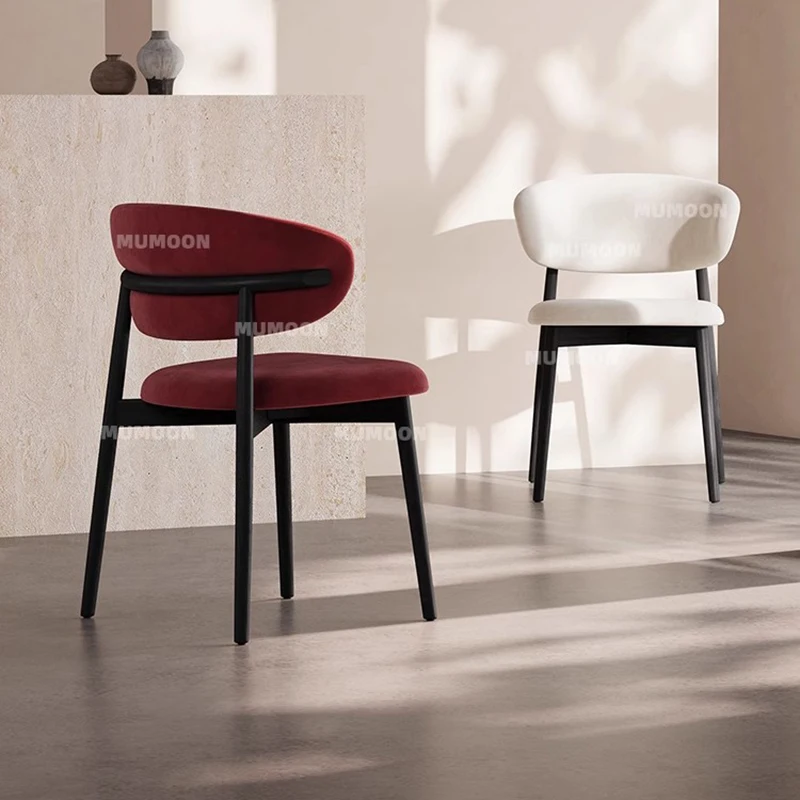 Cadeira de Jantar Moderna de Meio Século, Estilo Escandinavo Simples, Estrutura de Madeira Sólida para Sala de Estar, Sala de Jantar e Bistrô