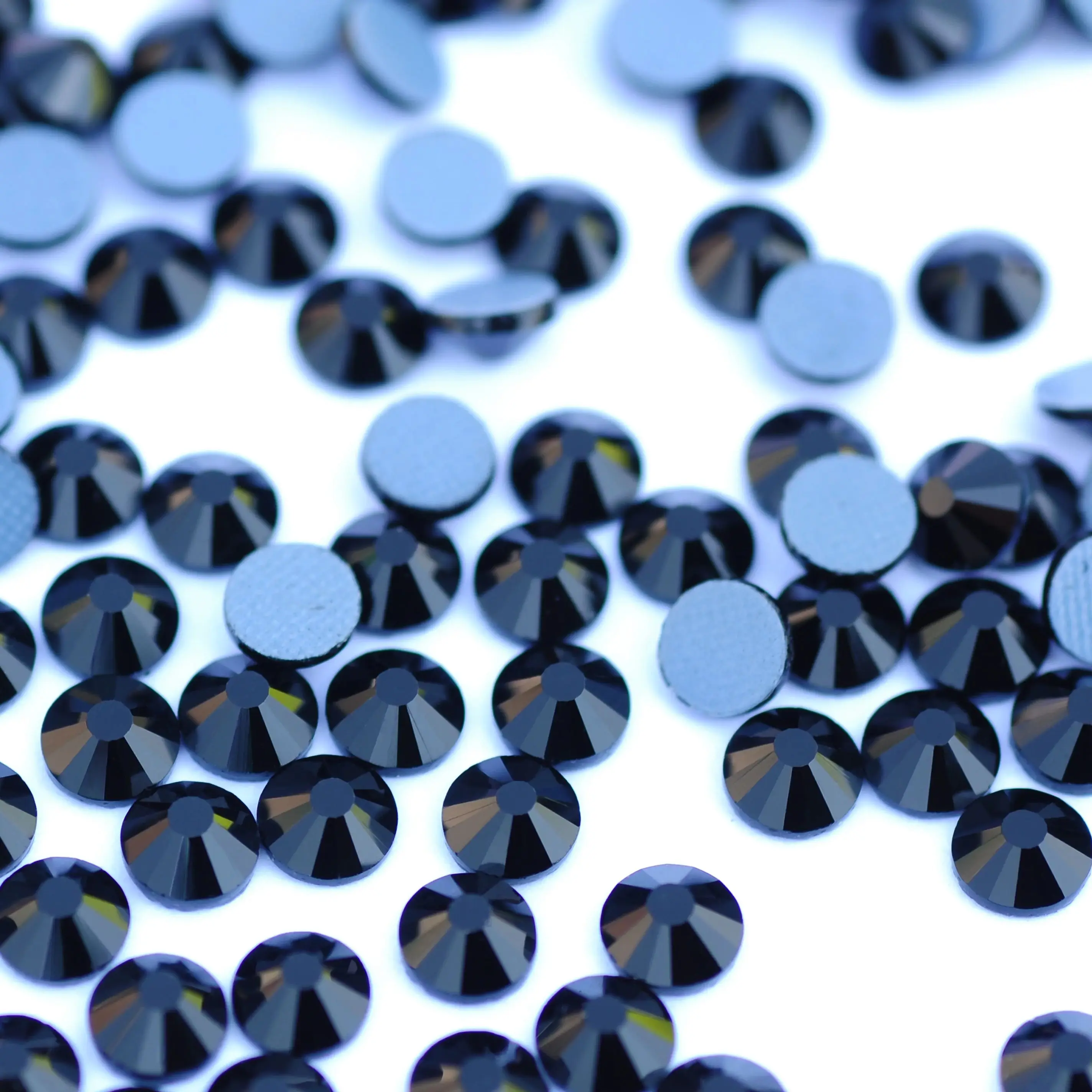 YANRUO 2058HF Jet HotFix Rhinestones Stones And Crystals Black Rhinestone Iron on Crystals Hot Fix Crystals Glass Dress Clothes