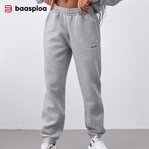 Baasploa New Women Sports Pants Comfortable Knitted Trousers Stitching Breathable Soft Casual Pants for Women Running Sweatpants