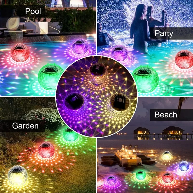 Floating Pool Lights, Solar Pool Lights With RGB Color Changing Waterproof Pool Lights That Float , For Garden, Backyard