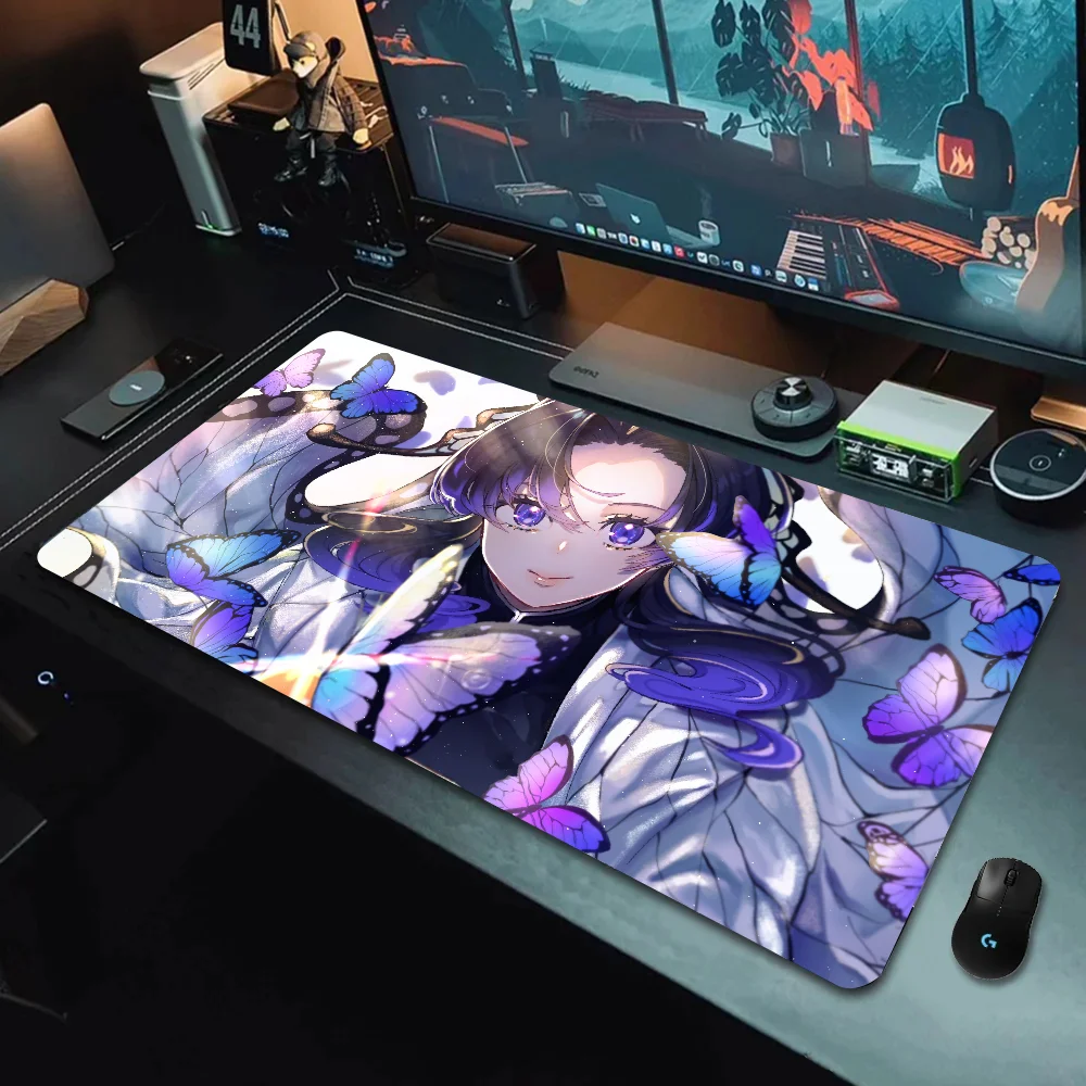 Anime Game Demon Slayer Kimetsu No Yaiba Kochou Shinobu Mousepad Large Gaming Mouse Pad  LockEdge Thickened Computer Keyboard