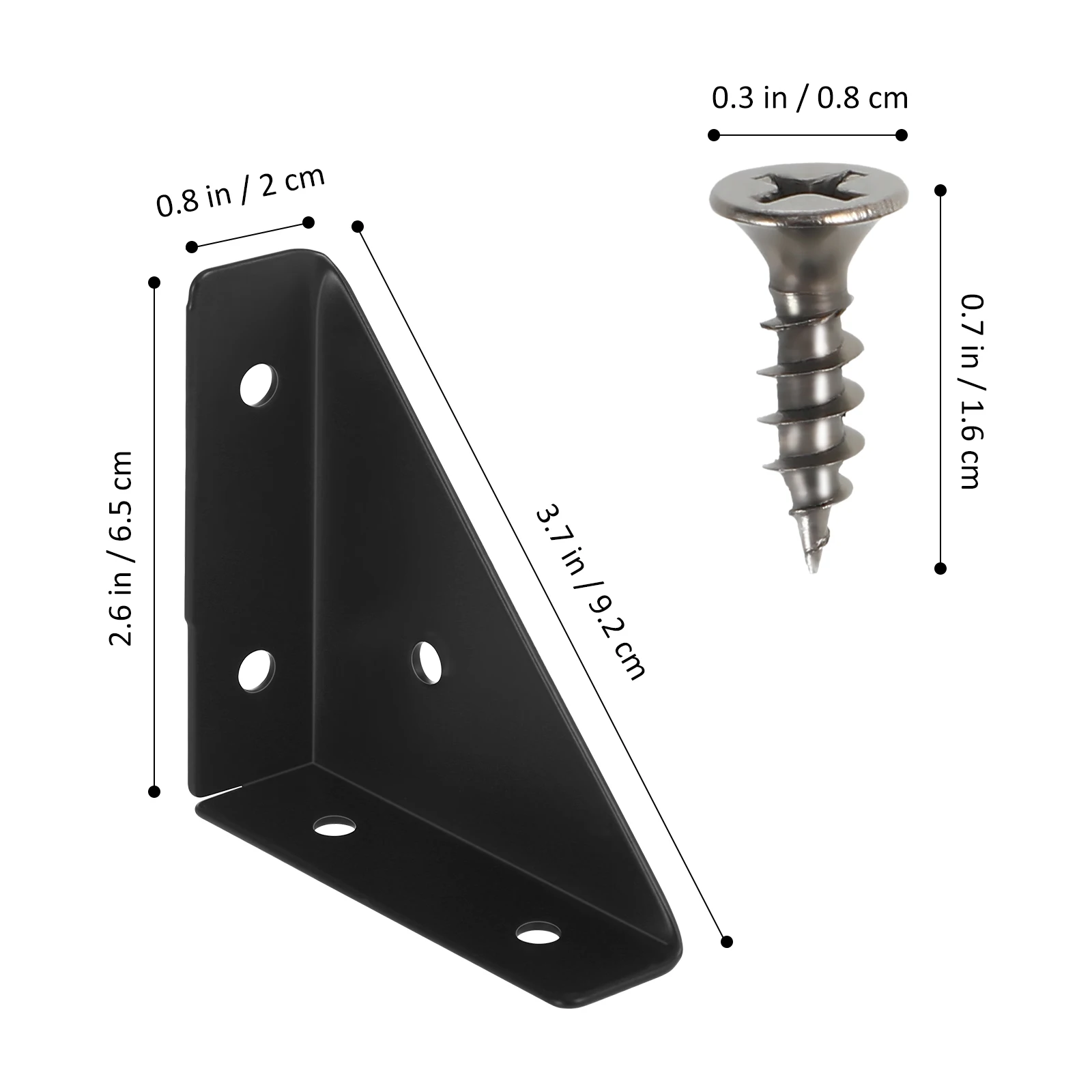 

10 Pcs Thickened Triangle Corner Brackets Rolled Steel Furniture Shelf Cabinet Desk Support Hardware