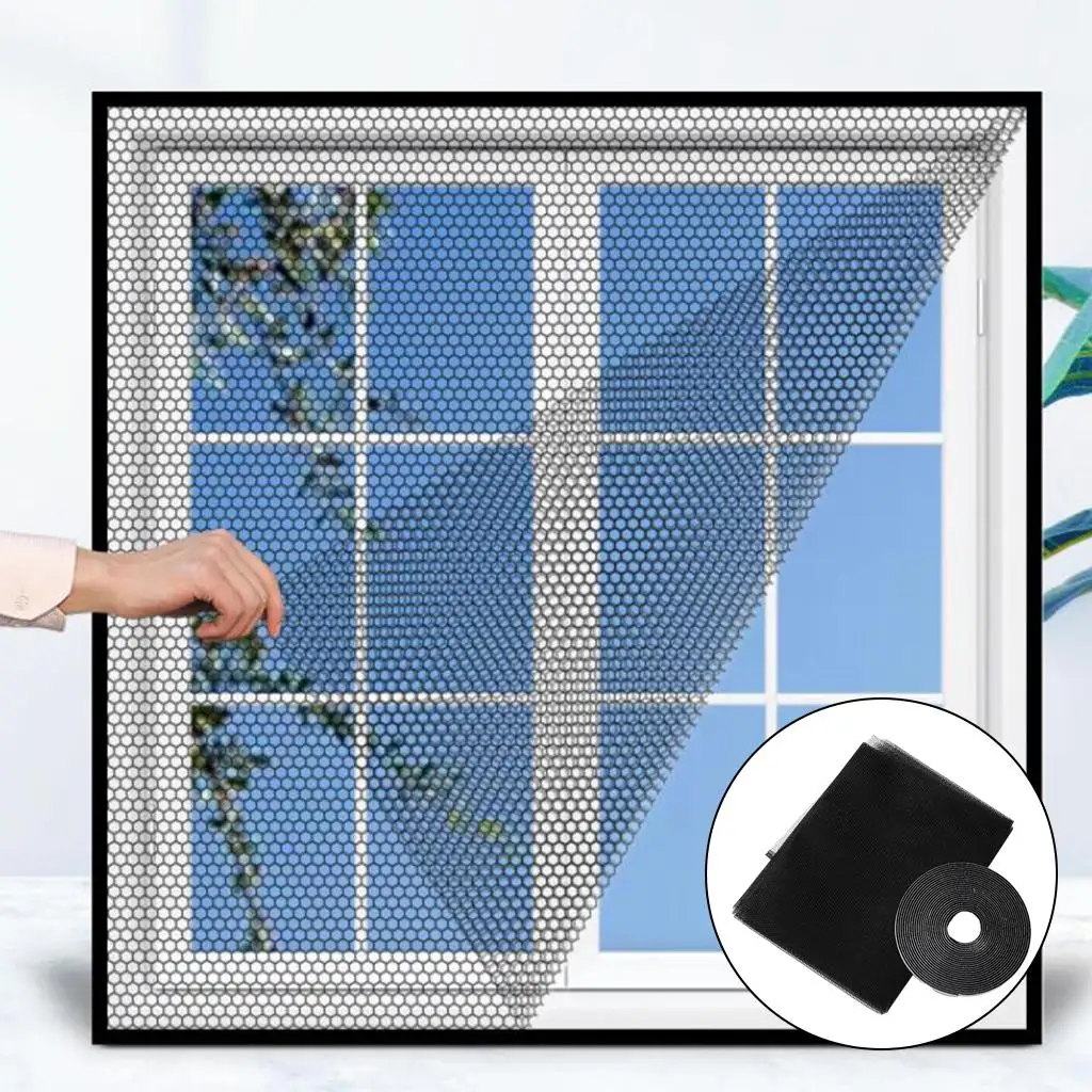 

2-6pack Window Fly Screen Net Shield for DIY Size Black 1.3x1.5m