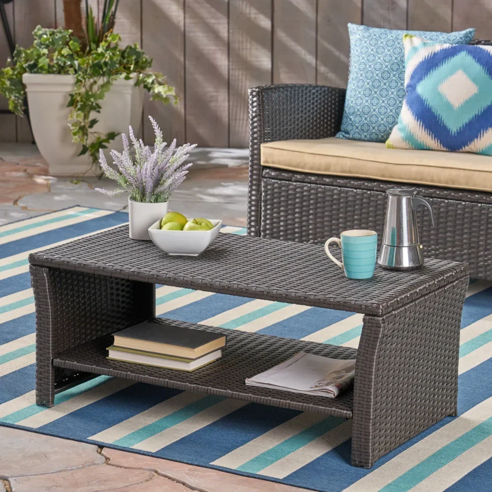 

Outdoor Wicker Coffee Table, Brown