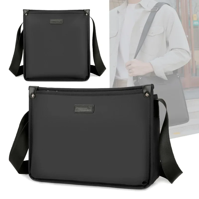 Men\'s Oxford Shoulder Bag Large Capacity Crossbody Bag Leisure Horizontal Travel Messenger Bag Fashionable Vertical Sling Bag