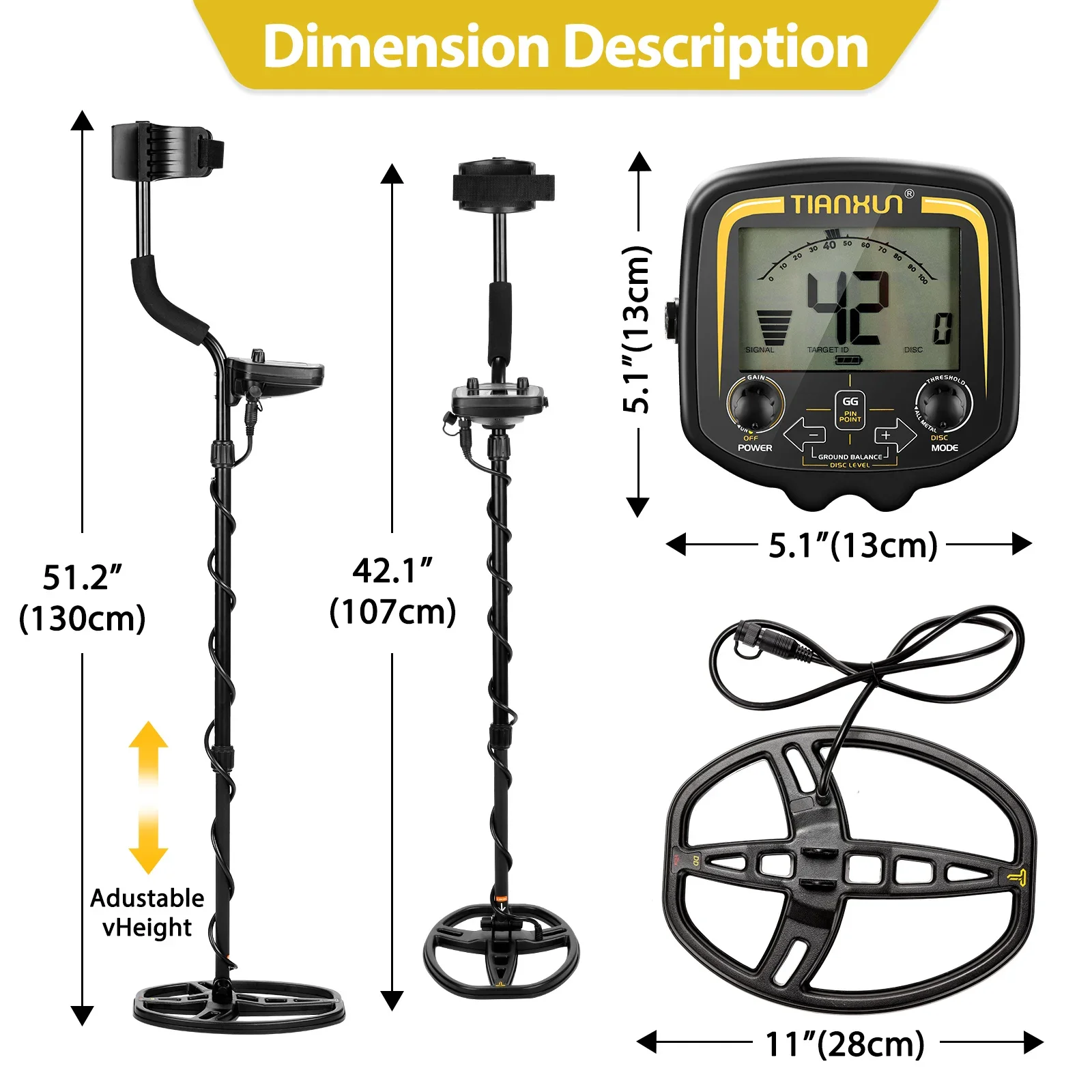 Professional TX-850 Gold Metal Detector High Performance Underground Treasure Hunter TX850 LCD Screen Display Super Stable Modes