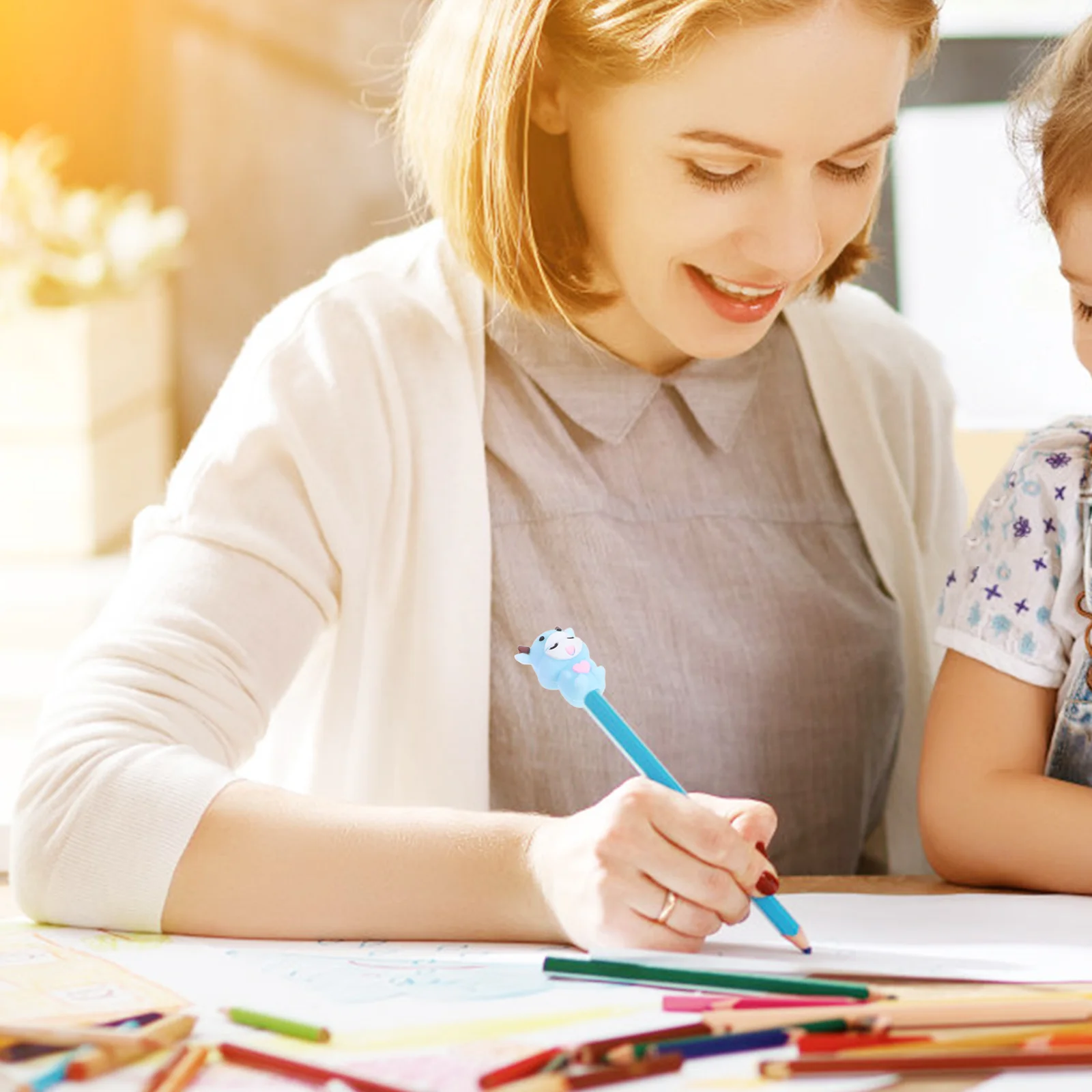 

12 Pcs Adorable Pencil Protectors Cartoon Tip Cover Cap Covers Pens Color Cute Extender Artistic Holder