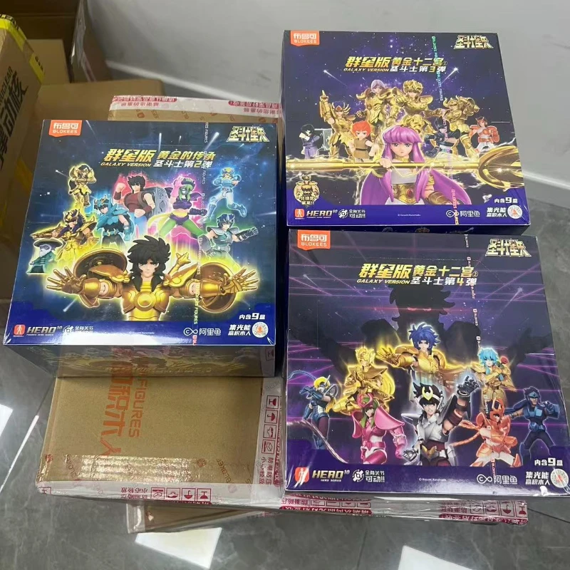 Original Blokees Saint Seiya Galaxy GV03 Galaxy Version GV04 Version Athena Taurus Aries Leo Kiki Figure Children Toys Gift