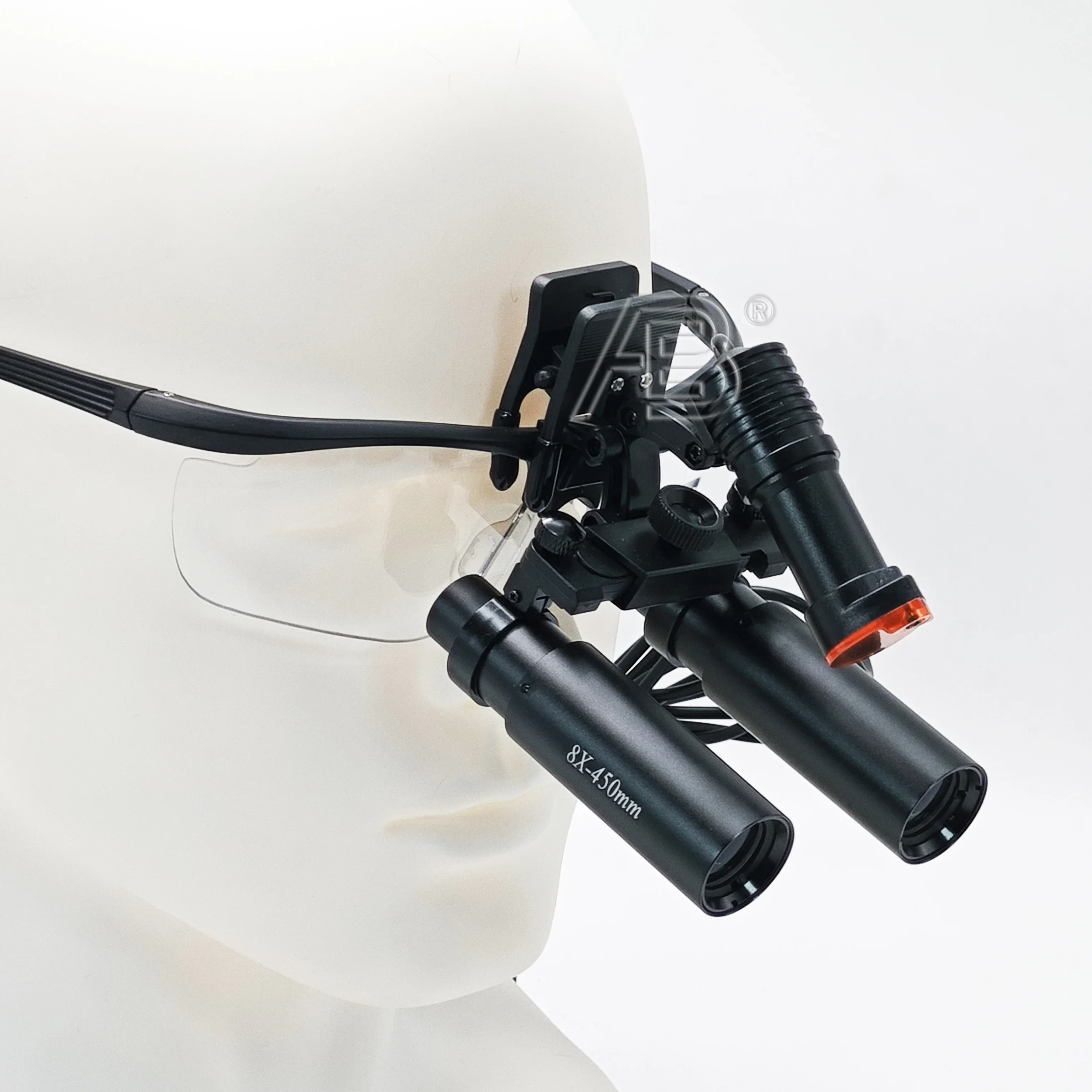 عدسة تكبير عالية 8x جديدة مع مصباح أمامي سلكي LED على شكل نظارات مكبر لجراحة الجراحة جهاز جماليات بيطرية #1