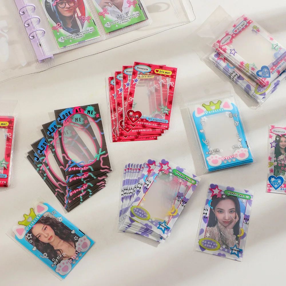 Minkys 20 teile/paket Pack Kawai 3 Zoll Kpop Foto karte Rahmen Foto dekorative pp Ärmel Tasche Schul briefpapier – Detail 5