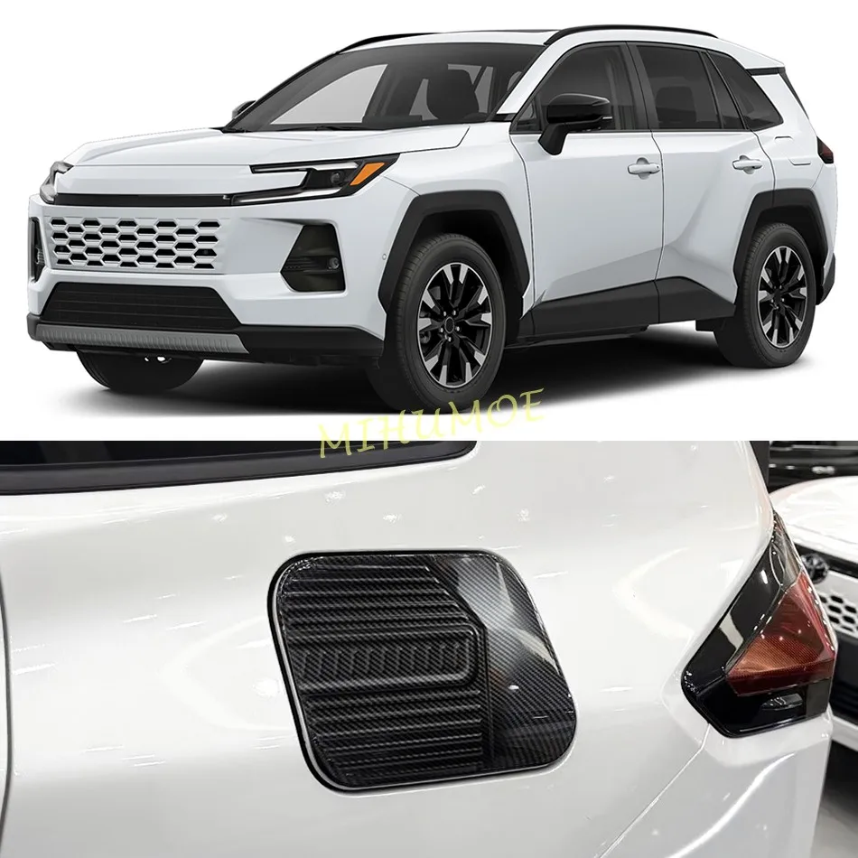 Car Fuel Oil Gas Tank Box Cap Cover Trim Carbon Fiber Style ABS For Toyota RAV4 XA60 2026 2027 2028 Accessories