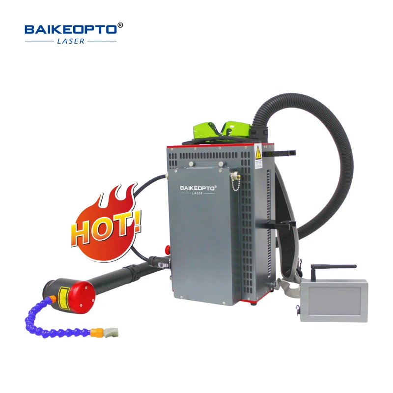 BK-FLC100SC Lightweight 100W MAX Backpack Fiber Laser Rust Removal Cleaning Machine Derusting Oil Stain Tid Rod Type