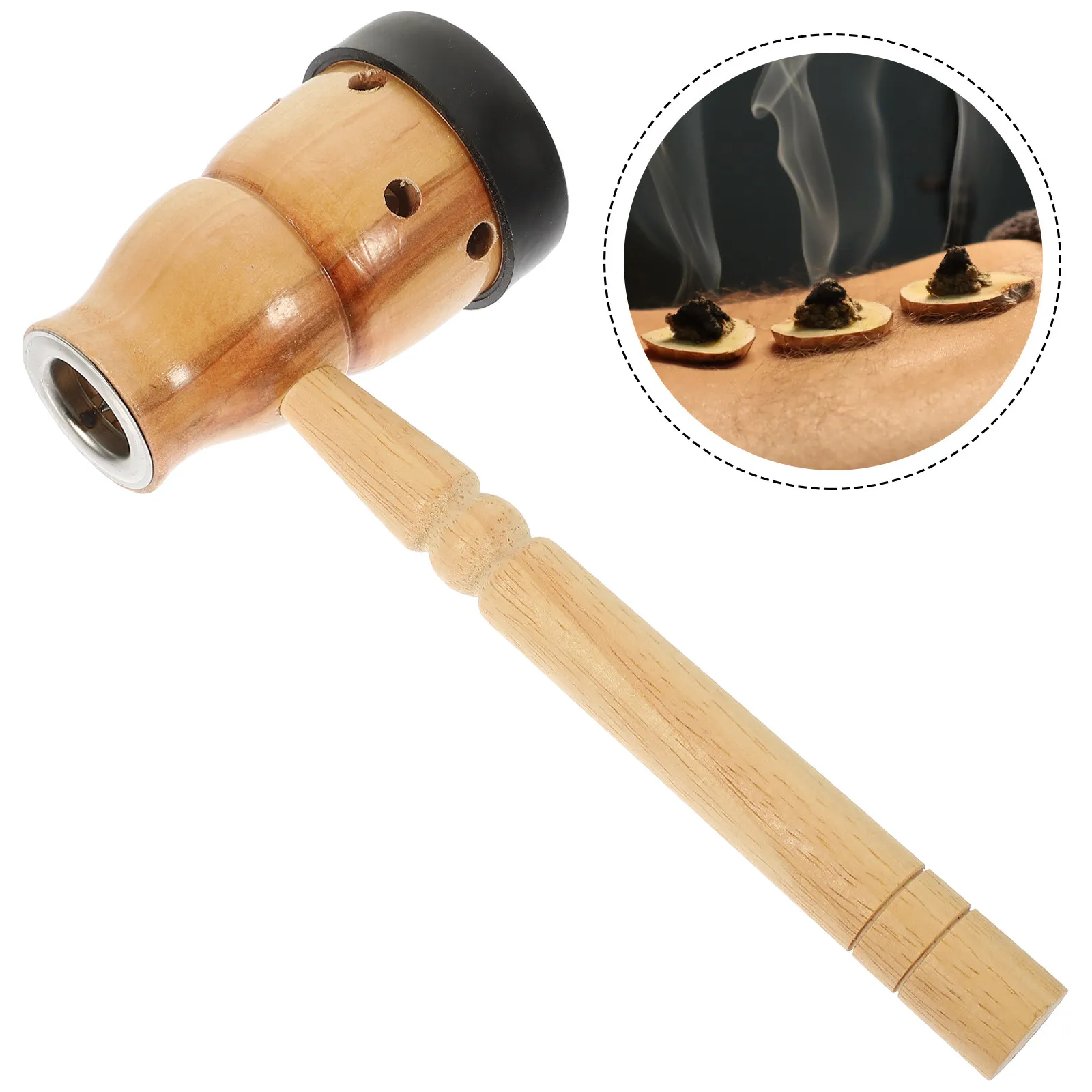 

Регулируемая деревянная коробка-горелка для моксы, диаметр 12-18 мм, бездымный держатель для моксы с защитной сеткой и защитой от ожогов, для всего тела