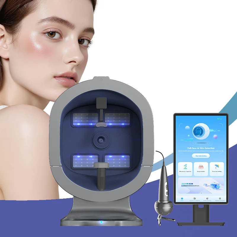 2026 X5 PRO a Round Image Analysis Machine Scalp & Hair & Facial Skin Analyzer & UV Light for Salon Spa Beauty