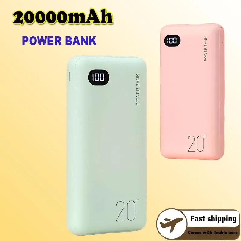 

20000 мАч модное внешнее портативное зарядное устройство Powerbank 2.1A быстрая зарядка светодиодный дисплей зарядное устройство для телефона для смартфона