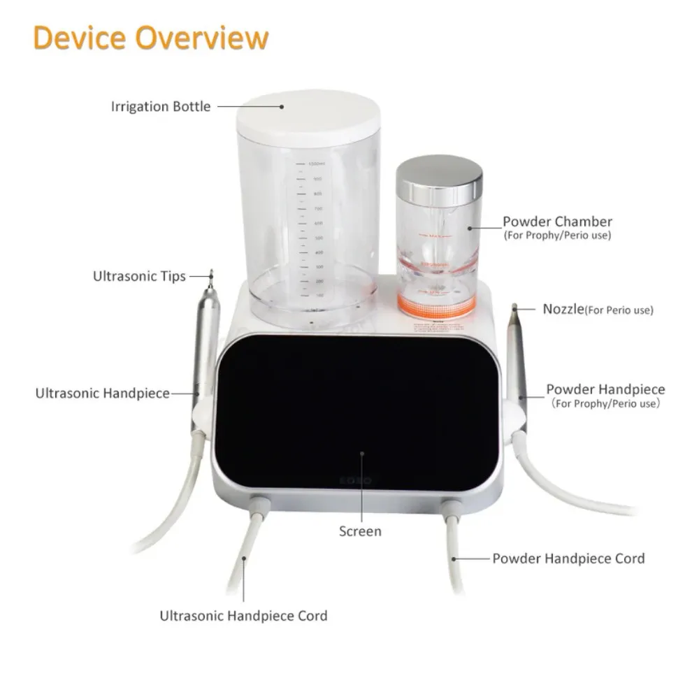 COXO PT Master Dental Ultrasonic Scaler Air Polisher 2-in-1 comprehensive and Intelligent Cleaning Sandblaster Equipment