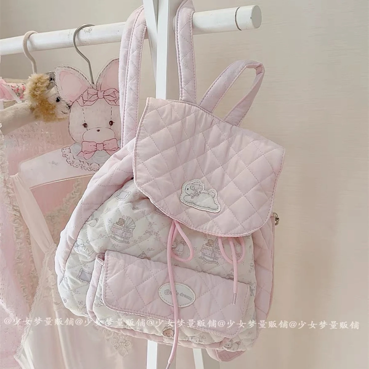 Women Cute Pink backpack New girl Cartoon cartoon school bag small shoulder bag