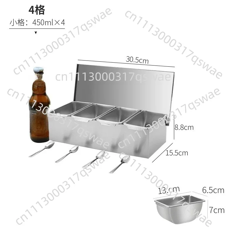 304 stainless steel kitchen countertop pizza ingredients station ingredients container, food storage