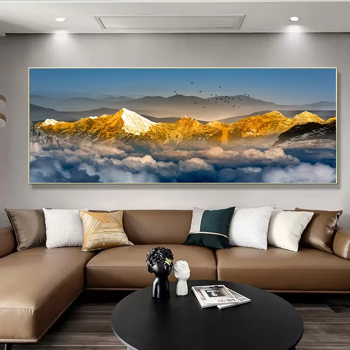 

Living room decorative painting backed by Rizhao Jinshan luxury atmosphere sofa background wall wall wall hanging painting