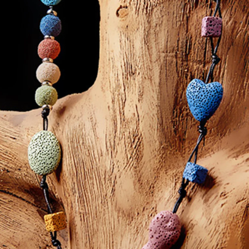 

15pcs Heart Shape Volcanic Stone Beads Colorful Loose Spacer Charms For Diy Jewelry Making Pendant Necklace Bracelet Keychain