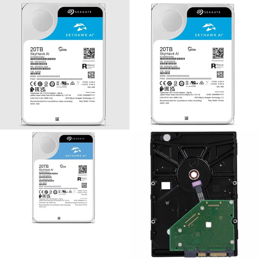 

AI 20TB 3.5 Inch Internal Hard Drive for Desktop PC Laptop Server NAS Storage SATA III 6Gb s 256MB Cache 7200RPM Bulk Pack