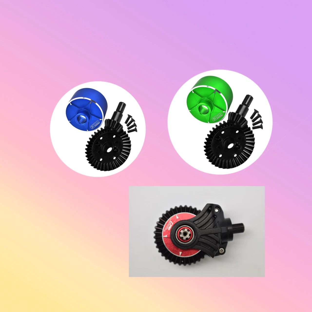 GPM CS Ring Gear 37T&Pinion Gear 13T&Diff Case 1/10 Granite,  Kraton, Senton, 1/8 Vorteks, Infraction