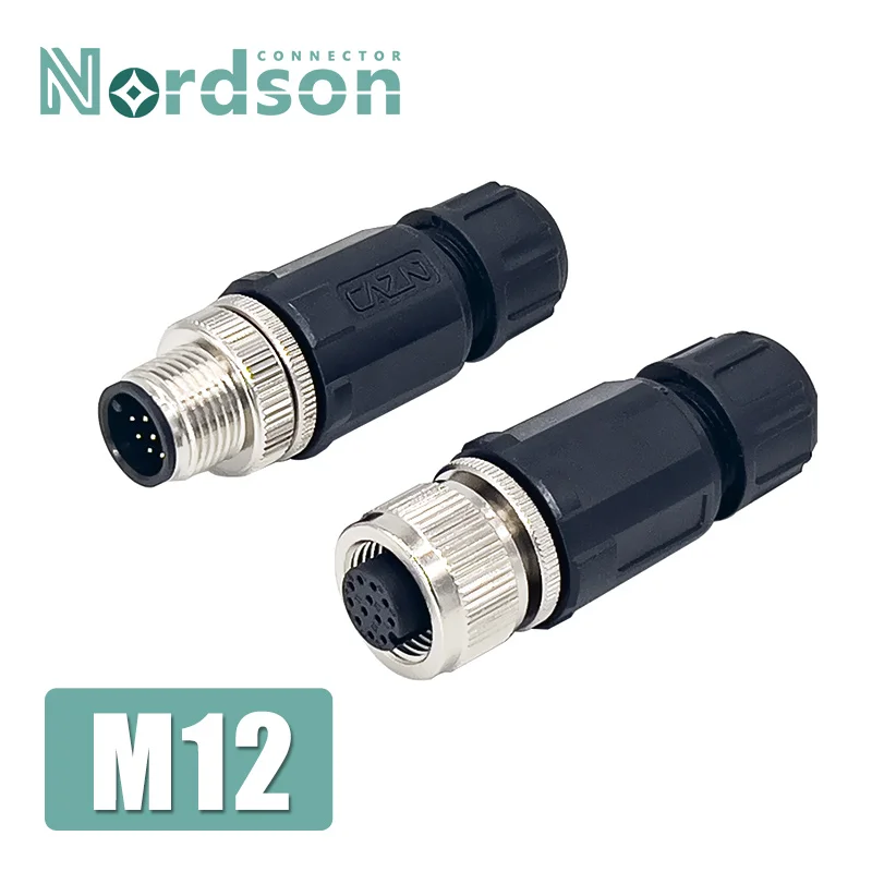 M12 Welding 17 Pin Aviation Plug Waterproof Sensor 14 pin Male Female Socket m12 Gold Plating Connector IP67 Solder Connection